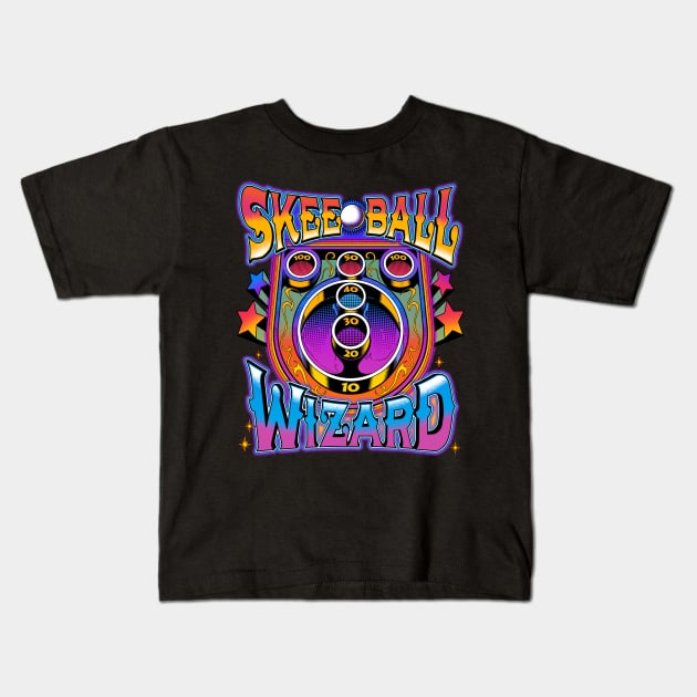 Skee Ball Wizard Kids T-Shirt by DeepFriedArt